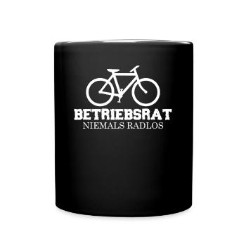 Betriebsrat Fahrrad Betriebsrätin - Tasse einfarbig - Schwarz - Vorne