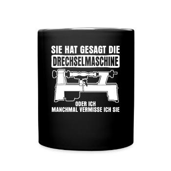 Drechseln Tischler Schreiner Drechsler - Tasse einfarbig - Schwarz - Vorne