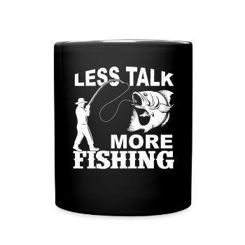 Weniger reden, mehr fischen - - Tasse einfarbig - Schwarz - Vorne