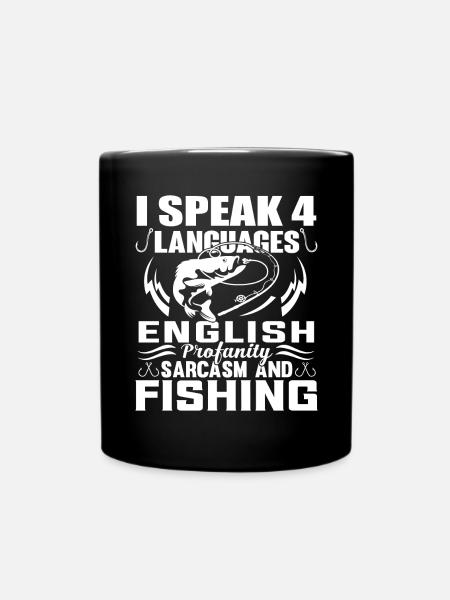 Ich spreche 4 Sprachen Englisch Profanität Sarkasm - Tasse einfarbig - Schwarz