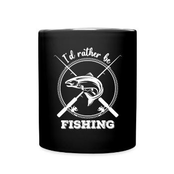 Ich würde lieber fischen 2 - - Tasse einfarbig - Schwarz - Vorne