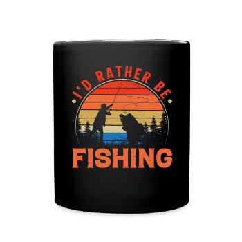 Ich würde lieber fischen 6 - - Tasse einfarbig - Schwarz - Vorne