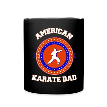 American Karate Dad - Tasse einfarbig - Schwarz - Vorne