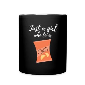 Just A Girl Who Loves Potato Chips - Full Colour Mug - black - Front
