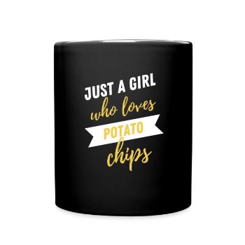 Just A Girl Who Loves Potato Chips - Full Colour Mug - black - Front