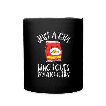 Just A Girl Who Loves Potato Chips - Full Colour Mug - black - Front