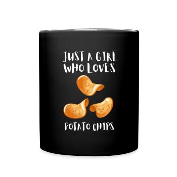 Just A Girl Who Loves Potato Chips - Full Colour Mug - black - Front