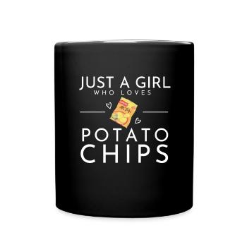 Just A Girl Who Loves Potato Chips - Full Colour Mug - black - Front