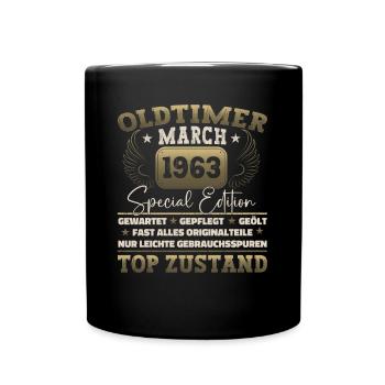 60. Geburtstag Mann März Jahrgang 1963 Oldtimer - Tasse einfarbig - Schwarz - Vorne