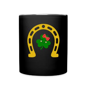Accessoires de la Saint-Patrick Irlande Shamrock Décoration - Mug uni - noir - Devant