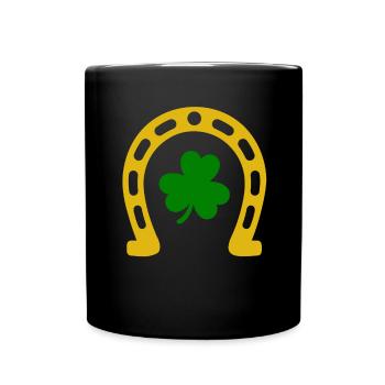 Accessoires de la Saint-Patrick Irlande Shamrock Décoration - Mug uni - noir - Devant