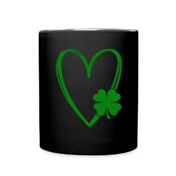 Accessoires de la Saint-Patrick Irlande Shamrock Décoration - Mug uni - noir - Devant
