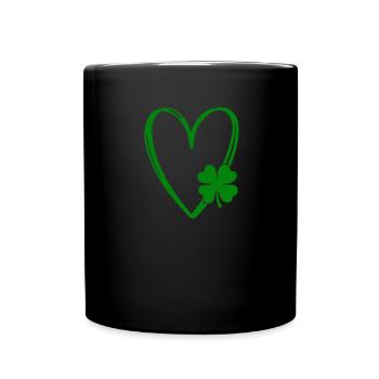Accessoires de la Saint-Patrick Irlande Shamrock Décoration - Mug uni - noir - Devant