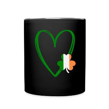 Accessoires de la Saint-Patrick Irlande Shamrock Décoration - Mug uni - noir - Devant