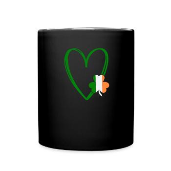 Accessoires de la Saint-Patrick Irlande Shamrock Décoration - Mug uni - noir - Devant