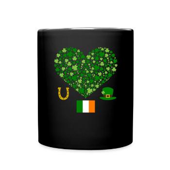 Accessoires de la Saint-Patrick Irlande Shamrock Décoration - Mug uni - noir - Devant