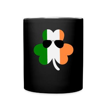 Accessoires de la Saint-Patrick Irlande Shamrock Décoration - Mug uni - noir - Devant