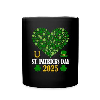 Accessoires de la Saint-Patrick Irlande Shamrock Décoration - Mug uni - noir - Devant