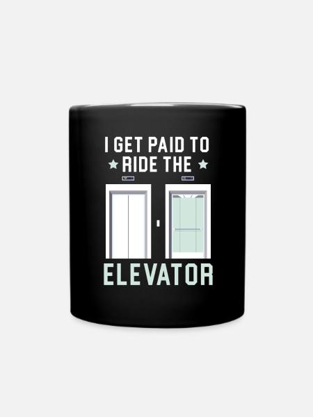 Je suis payé pour des trajets en ascenseur Techn - Mug uni - noir