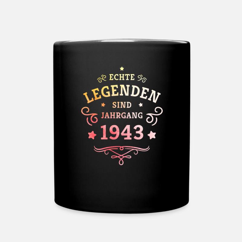 Legenden sind 1943 geboren 80. Geburtstag Geschenk - Tasse einfarbig - Schwarz