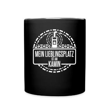 Kamin Kaminofen Ofen - Tasse einfarbig - Schwarz - Vorne