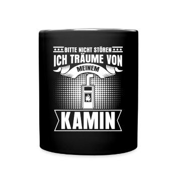 Kamin Kaminofen Brennholz Ofen - Tasse einfarbig - Schwarz - Vorne