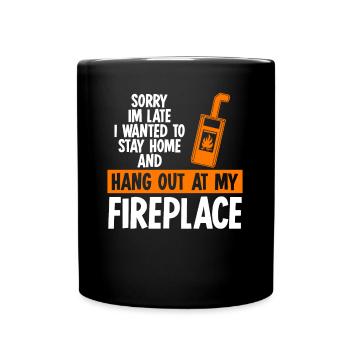 Cheminée disant Poêle à bois Poêle à bois Bois de chauffage - Mug uni - noir - Devant