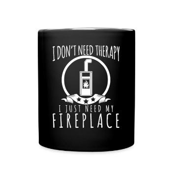 Foyer Thérapie Poêle à bois Poêle à bois Poêle à bois - Mug uni - noir - Devant