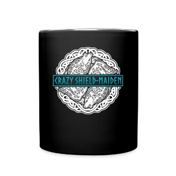 Schildmaid Nordische Mythologie Wikinger - Tasse einfarbig - Schwarz - Vorne
