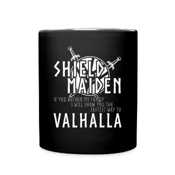 Wikinger Schildmaid - Tasse einfarbig - Schwarz - Vorne
