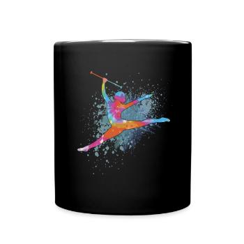 Gymnastik Tanz Baton Twirl Turnen - Tasse einfarbig - Schwarz - Vorne