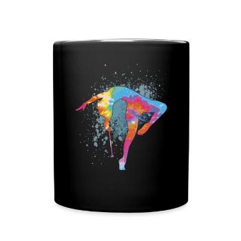 Gymnastik Tanz Baton Twirl Turnen - Tasse einfarbig - Schwarz - Vorne
