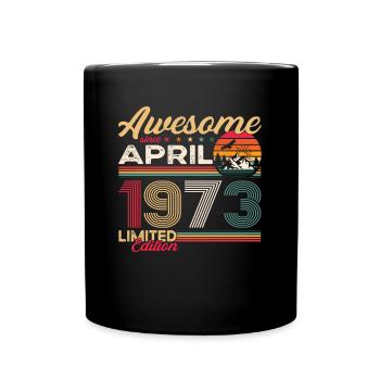 50e anniversaire homme April Né en 1973 Génial - Mug uni - noir - Devant