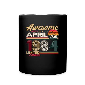 39. Geburtstag Mann April Jahrgang 1984 Awesome - Tasse einfarbig - Schwarz - Vorne