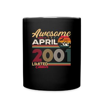 22. Geburtstag Mann April Jahrgang 2001 Awesome - Tasse einfarbig - Schwarz - Vorne