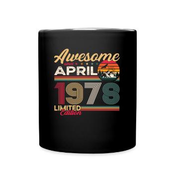 45e anniversaire homme April né en 1978 Génial - Mug uni - noir - Devant
