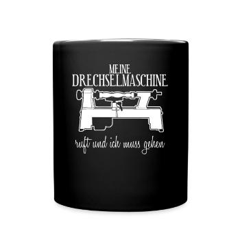 Drechseln Tischler Drechsler - Tasse einfarbig - Schwarz - Vorne