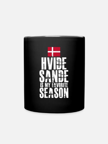 Hvide Sande Flagge Dänemark - Tasse einfarbig - Schwarz