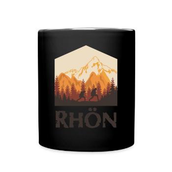 Rhön Wandern und Rhöner Berge - Tasse einfarbig - Schwarz - Vorne