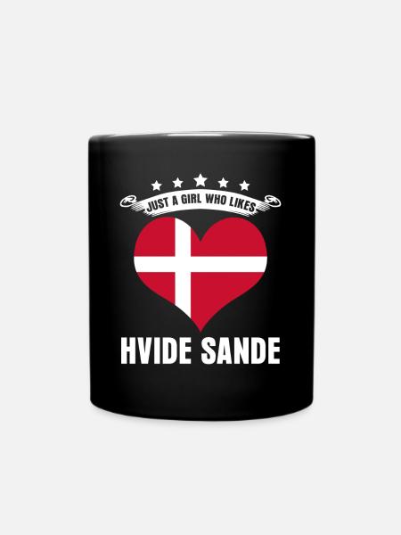 Hvide Sande Urlaub Flagge Herz Dänemark - Tasse einfarbig - Schwarz