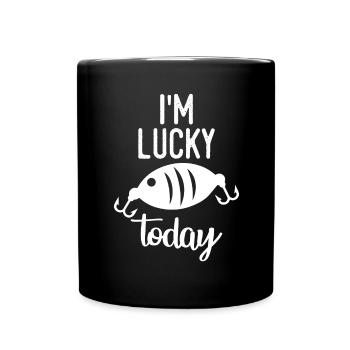 Today I am a lucky guy - - Full Colour Mug - black - Front