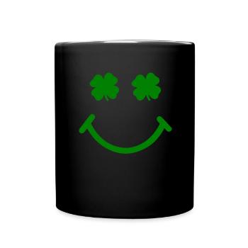Accessoires de la Saint-Patrick Irlande Shamrock Décoration - Mug uni - noir - Devant