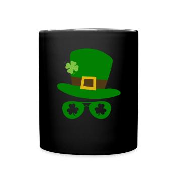 Accessoires de la Saint-Patrick Irlande Shamrock Décoration - Mug uni - noir - Devant