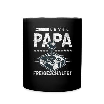 Zur Geburt für Papa, Frischgebackener Papa, Gaming - Tasse einfarbig - Schwarz - Vorne