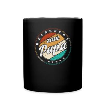 Befördert zum Papa, Baby Geburt Papa - Tasse einfarbig - Schwarz - Vorne
