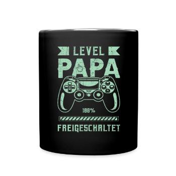 Für Papa zur Geburt, Level Papa, Game Controller - Tasse einfarbig - Schwarz - Vorne