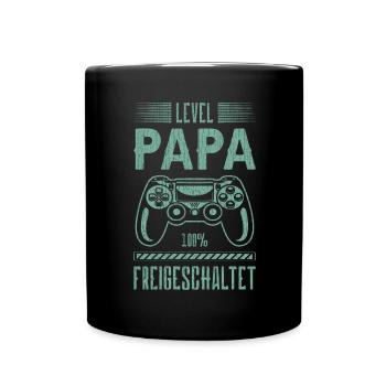 Frischgebackener Papa, Gaming, Spruch Für Papa - Tasse einfarbig - Schwarz - Vorne