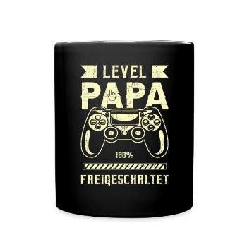 Frischgebackener Papa, Level Papa, Game Controller - Tasse einfarbig - Schwarz - Vorne