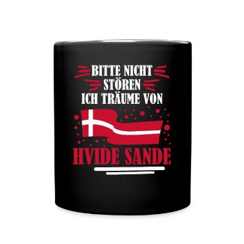 Hvide Sande Holmsland Klit Witz Dänemark - Tasse einfarbig - Schwarz - Vorne