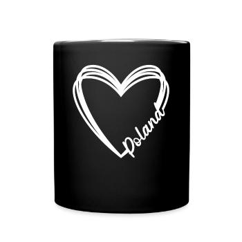 Polen Herz Polnisch - Tasse einfarbig - Schwarz - Vorne